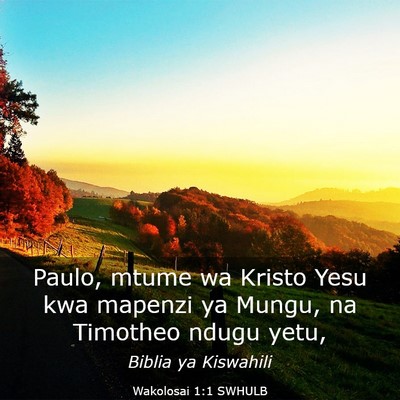 Picture 03 - Wakolosai 1:1 SWHULB - Paulo, mtume wa Kristo Yesu kwa mapenzi ya Mungu, - Bible Verse Picture