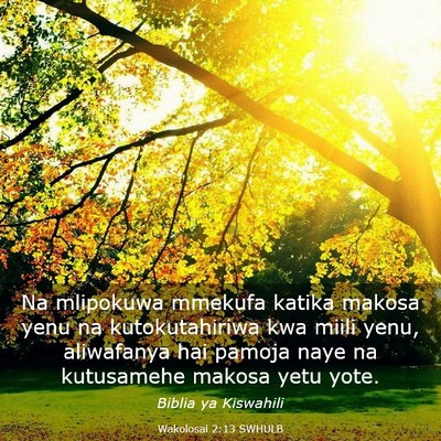 Picture 03 - Wakolosai 2:13 SWHULB - Na mlipokuwa mmekufa katika makosa yenu na - Bible Verse Picture