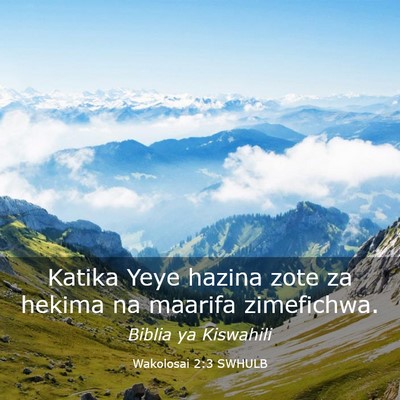 Picture 03 - Wakolosai 2:3 SWHULB - Katika Yeye hazina zote za hekima na maarifa - Bible Verse Picture