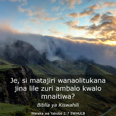 Picture 03 - Waraka wa Yakobo 2:7 SWHULB - Je, si matajiri wanaolitukana jina lile zuri - Bible Verse Picture