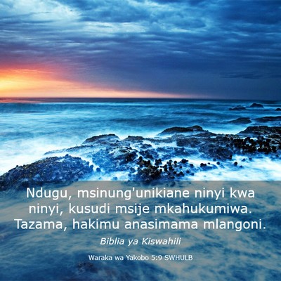 Picture 03 - Waraka wa Yakobo 5:9 SWHULB - Ndugu, msinung'unikiane ninyi kwa ninyi, kusudi - Bible Verse Picture