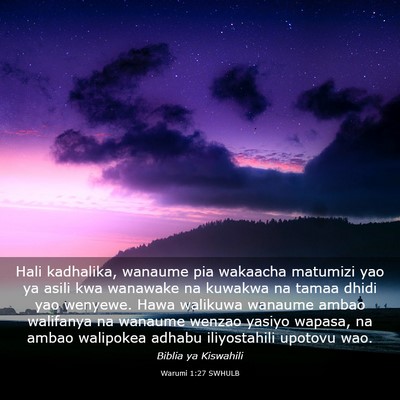 Picture 03 - Warumi 1:27 SWHULB - Hali kadhalika, wanaume pia wakaacha matumizi yao - Bible Verse Picture
