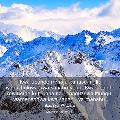 Picture 03 - Warumi 11:28 SWHULB - Kwa upande mmoja kuhusu injili, wanachukiwa kwa - Bible Verse Picture