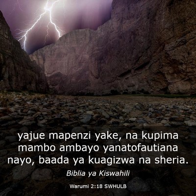 Picture 03 - Warumi 2:18 SWHULB - yajue mapenzi yake, na kupima mambo ambayo - Bible Verse Picture