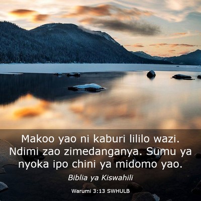 Picture 03 - Warumi 3:13 SWHULB - Makoo yao ni kaburi lililo wazi. Ndimi zao - Bible Verse Picture