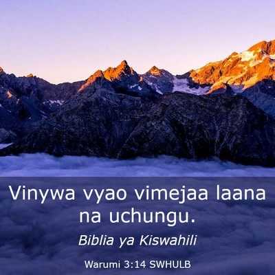 Picture 03 - Warumi 3:14 SWHULB - Vinywa vyao vimejaa laana na - Bible Verse Picture