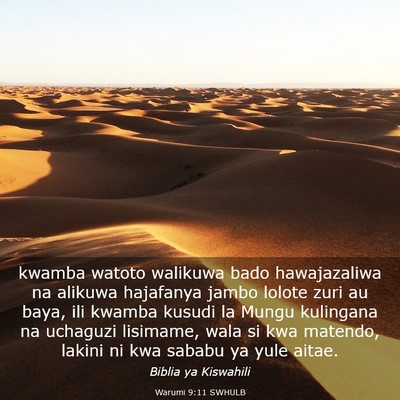 Picture 03 - Warumi 9:11 SWHULB - kwamba watoto walikuwa bado hawajazaliwa na - Bible Verse Picture