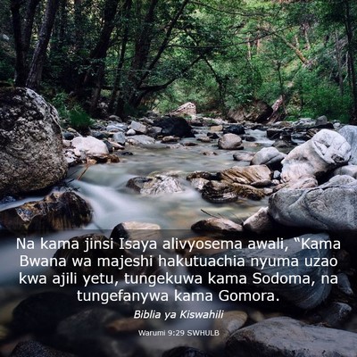 Picture 03 - Warumi 9:29 SWHULB - Na kama jinsi Isaya alivyosema awali, “Kama - Bible Verse Picture