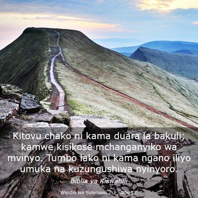 Picture 03 - Wimbo wa Sulemani 7:2 SWHULB - Kitovu chako ni kama duara la bakuli; kamwe - Bible Verse Picture