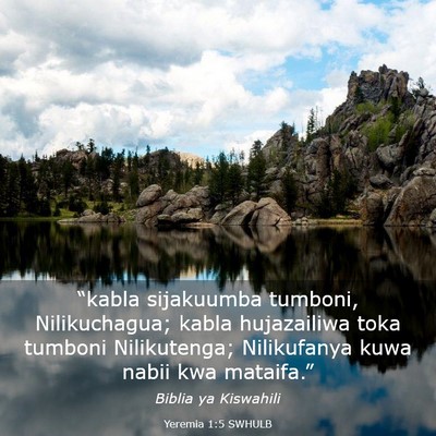 Picture 03 - Yeremia 1:5 SWHULB - “kabla sijakuumba tumboni, Nilikuchagua; kabla - Bible Verse Picture
