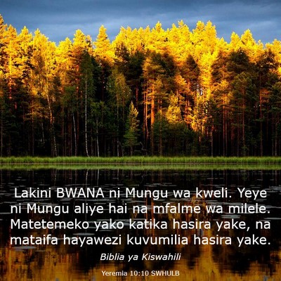 Picture 03 - Yeremia 10:10 SWHULB - Lakini BWANA ni Mungu wa kweli. Yeye ni Mungu - Bible Verse Picture
