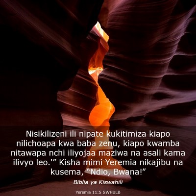 Picture 03 - Yeremia 11:5 SWHULB - Nisikilizeni ili nipate kukitimiza kiapo - Bible Verse Picture