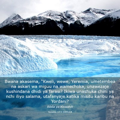 Picture 03 - Yeremia 12:5 SWHULB - Bwana akasema, “Kweli, wewe, Yeremia, umetembea - Bible Verse Picture