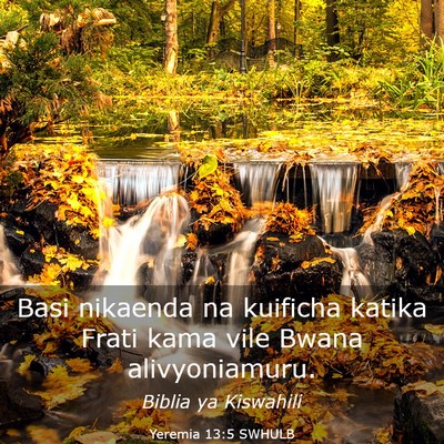 Picture 03 - Yeremia 13:5 SWHULB - Basi nikaenda na kuificha katika Frati kama vile - Bible Verse Picture