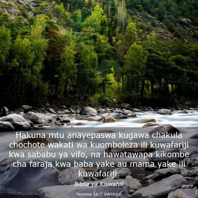Picture 03 - Yeremia 16:7 SWHULB - Hakuna mtu anayepaswa kugawa chakula chochote - Bible Verse Picture