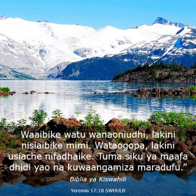 Picture 03 - Yeremia 17:18 SWHULB - Waaibike watu wanaoniudhi, lakini nisiaibike - Bible Verse Picture