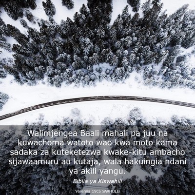 Picture 03 - Yeremia 19:5 SWHULB - Walimjengea Baali mahali pa juu na kuwachoma - Bible Verse Picture