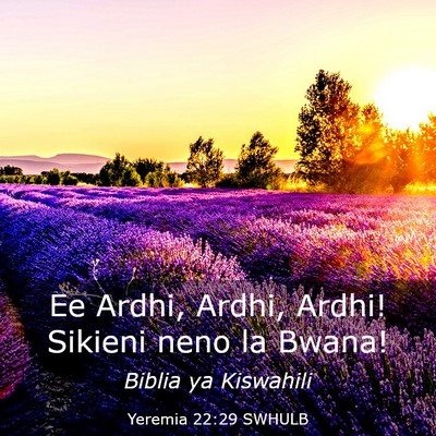 Picture 03 - Yeremia 22:29 SWHULB - Ee Ardhi, Ardhi, Ardhi! Sikieni neno la - Bible Verse Picture