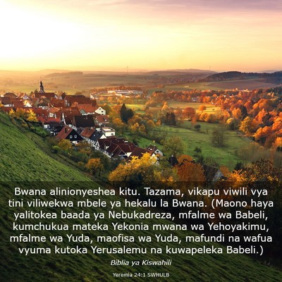Picture 03 - Yeremia 24:1 SWHULB - Bwana alinionyeshea kitu. Tazama, vikapu viwili - Bible Verse Picture