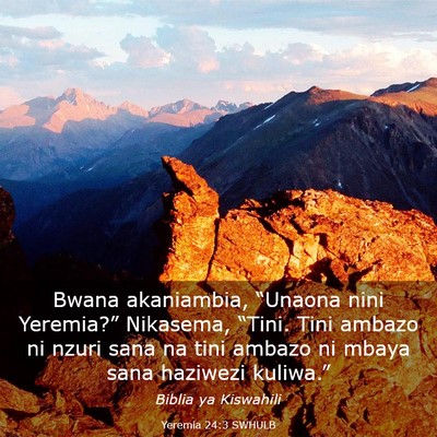 Picture 03 - Yeremia 24:3 SWHULB - Bwana akaniambia, “Unaona nini Yeremia?” - Bible Verse Picture