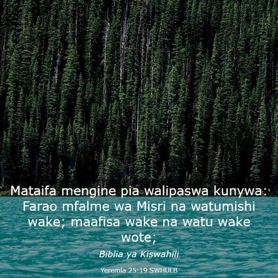 Picture 03 - Yeremia 25:19 SWHULB - Mataifa mengine pia walipaswa kunywa: Farao - Bible Verse Picture