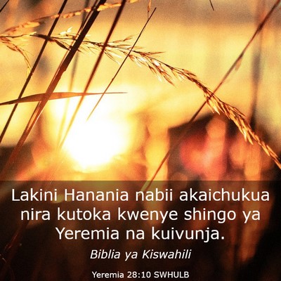 Picture 03 - Yeremia 28:10 SWHULB - Lakini Hanania nabii akaichukua nira kutoka - Bible Verse Picture