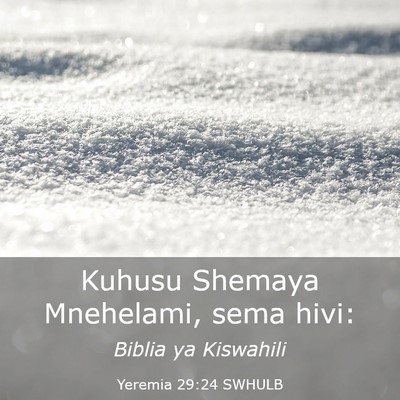 Picture 03 - Yeremia 29:24 SWHULB - Kuhusu Shemaya Mnehelami, sema - Bible Verse Picture