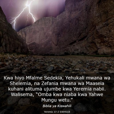Picture 03 - Yeremia 37:3 SWHULB - Kwa hiyo Mfalme Sedekia, Yehukali mwana wa - Bible Verse Picture