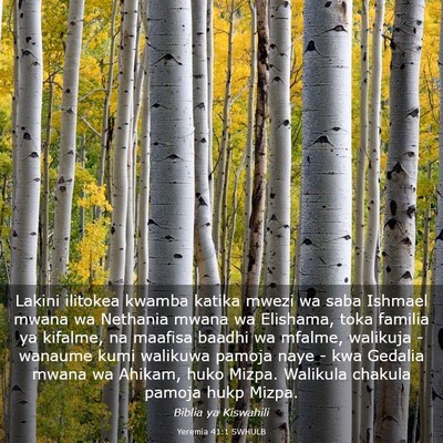 Picture 03 - Yeremia 41:1 SWHULB - Lakini ilitokea kwamba katika mwezi wa saba - Bible Verse Picture