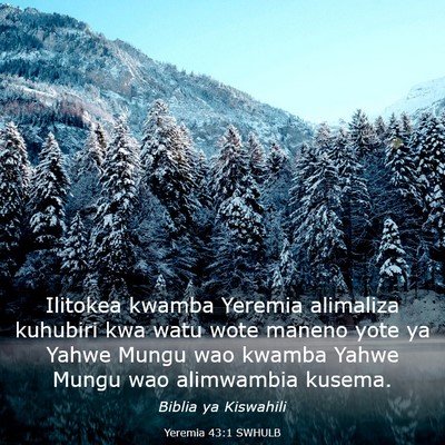 Picture 03 - Yeremia 43:1 SWHULB - Ilitokea kwamba Yeremia alimaliza kuhubiri kwa - Bible Verse Picture