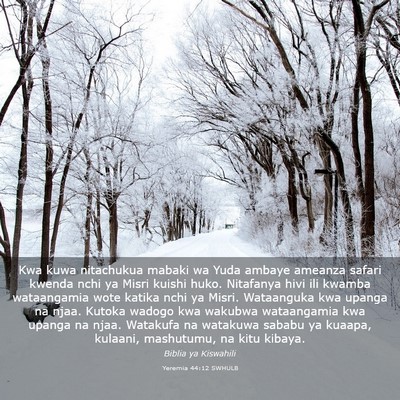 Picture 03 - Yeremia 44:12 SWHULB - Kwa kuwa nitachukua mabaki wa Yuda ambaye ameanza - Bible Verse Picture