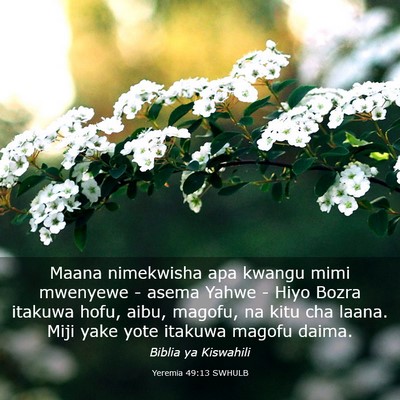 Picture 03 - Yeremia 49:13 SWHULB - Maana nimekwisha apa kwangu mimi mwenyewe - asema - Bible Verse Picture
