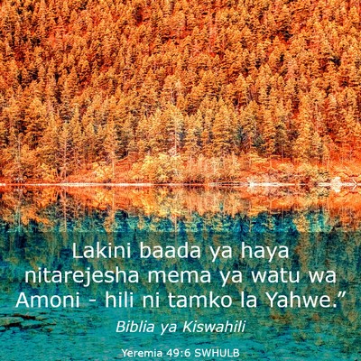 Picture 03 - Yeremia 49:6 SWHULB - Lakini baada ya haya nitarejesha mema ya watu wa - Bible Verse Picture