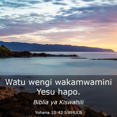 Picture 03 - Yohana 10:42 SWHULB - Watu wengi wakamwamini Yesu - Bible Verse Picture