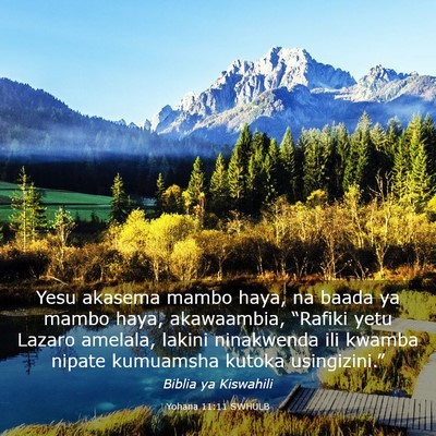 Picture 03 - Yohana 11:11 SWHULB - Yesu akasema mambo haya, na baada ya mambo haya, - Bible Verse Picture
