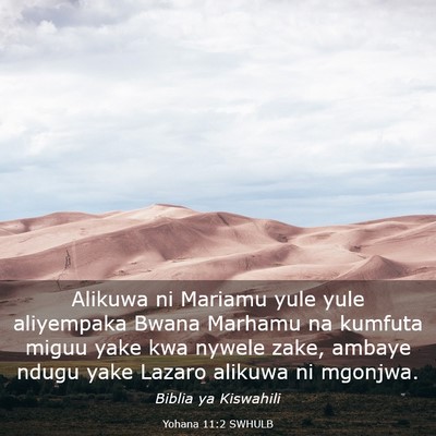 Picture 03 - Yohana 11:2 SWHULB - Alikuwa ni Mariamu yule yule aliyempaka Bwana - Bible Verse Picture