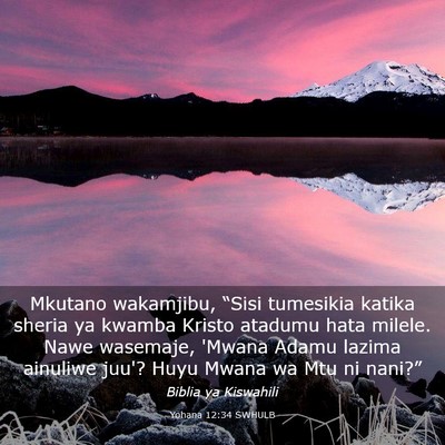 Picture 03 - Yohana 12:34 SWHULB - Mkutano wakamjibu, “Sisi tumesikia katika - Bible Verse Picture