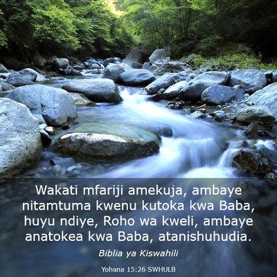 Picture 03 - Yohana 15:26 SWHULB - Wakati mfariji amekuja, ambaye nitamtuma kwenu - Bible Verse Picture
