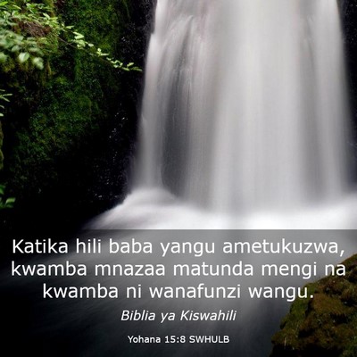 Picture 03 - Yohana 15:8 SWHULB - Katika hili baba yangu ametukuzwa, kwamba mnazaa - Bible Verse Picture