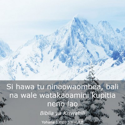 Picture 03 - Yohana 17:20 SWHULB - Si hawa tu ninaowaombea, bali na wale - Bible Verse Picture