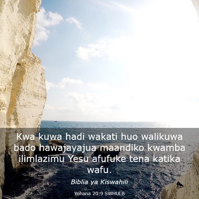 Picture 03 - Yohana 20:9 SWHULB - Kwa kuwa hadi wakati huo walikuwa bado - Bible Verse Picture