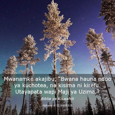 Picture 03 - Yohana 4:11 SWHULB - Mwanamke akajibu, “Bwana hauna ndoo ya - Bible Verse Picture