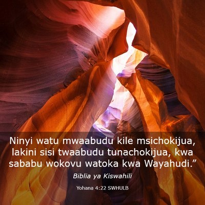 Picture 03 - Yohana 4:22 SWHULB - Ninyi watu mwaabudu kile msichokijua, lakini sisi - Bible Verse Picture