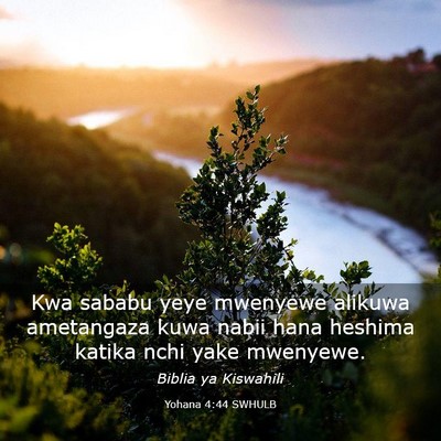 Picture 03 - Yohana 4:44 SWHULB - Kwa sababu yeye mwenyewe alikuwa ametangaza kuwa - Bible Verse Picture