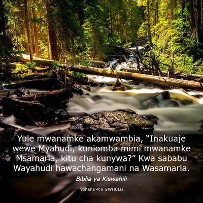 Picture 03 - Yohana 4:9 SWHULB - Yule mwanamke akamwambia, “Inakuaje wewe - Bible Verse Picture