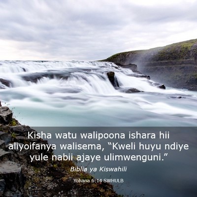 Picture 03 - Yohana 6:14 SWHULB - Kisha watu walipoona ishara hii aliyoifanya - Bible Verse Picture