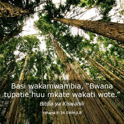 Picture 03 - Yohana 6:34 SWHULB - Basi wakamwambia, “Bwana tupatie huu mkate - Bible Verse Picture