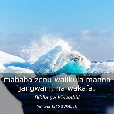 Picture 03 - Yohana 6:49 SWHULB - mababa zenu walikula manna jangwani, na - Bible Verse Picture