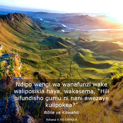 Picture 03 - Yohana 6:60 SWHULB - Ndipo wengi wa wanafunzi wake waliposikia haya, - Bible Verse Picture