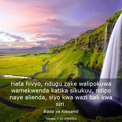 Picture 03 - Yohana 7:10 SWHULB - Hata hivyo, ndugu zake walipokuwa wamekwenda - Bible Verse Picture
